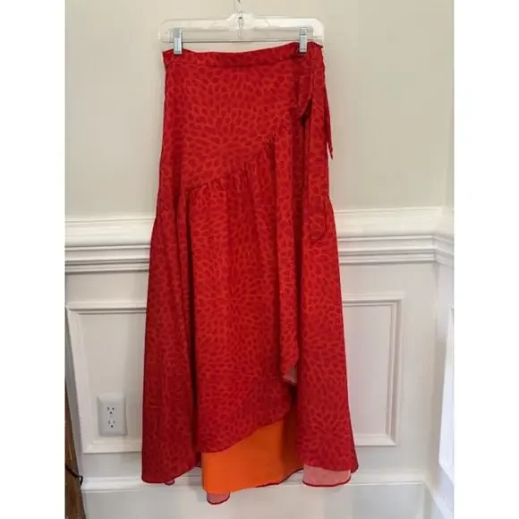 Anthropologie Hutch Wrap Skirt Womens Medium Side Tie Maxi Asymmetrical - Picture 3 of 10
